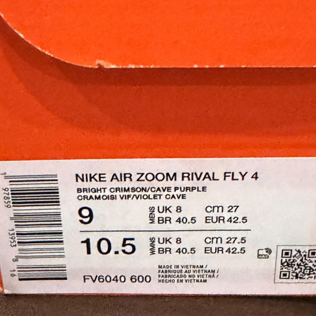 Nike Air Zoom Rival Fly 4 Road Racing Shoe - Slightly Used with box - Bright Crimson - US9 / UK8 / EU42.5 - Image 5